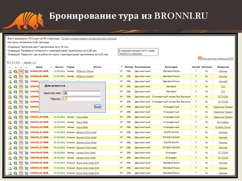 Бронирование тура из BRONNI.RU